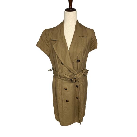 Laundry By Shelli Segal Dresses & Skirts - Laundry Shelli Segal brown tan short sleeve linen shirt dress women's size 8